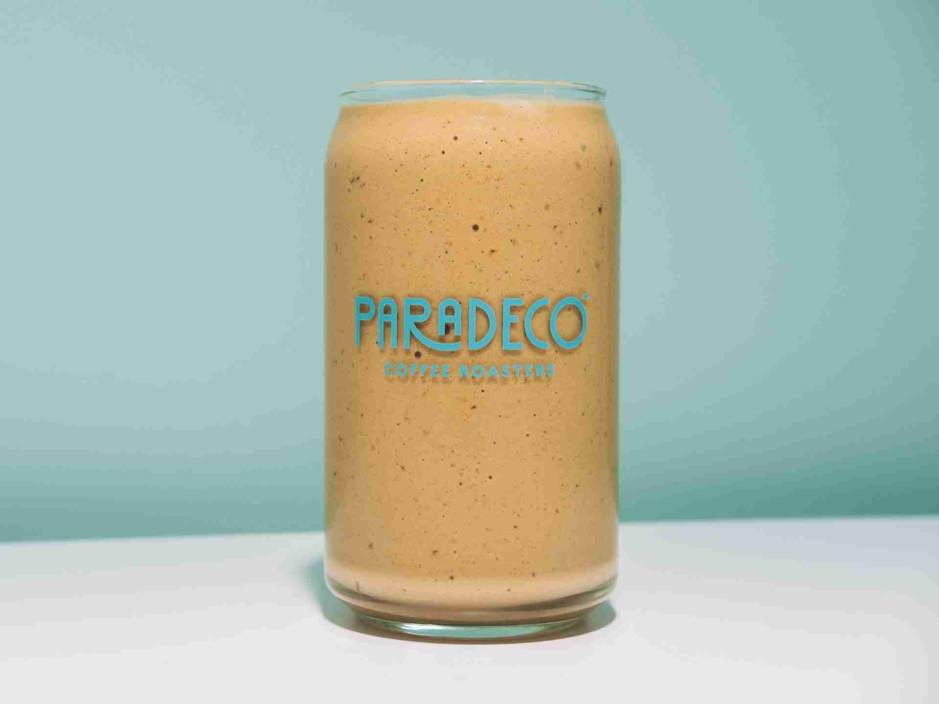PBJ Smoothie Peanut Butter & Jelly Smoothie in glass